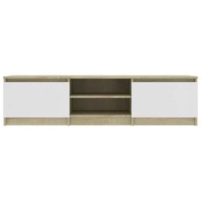TV Stand for TVs Up to 55x22 Latitude Run Color: White/Sonoma Oak