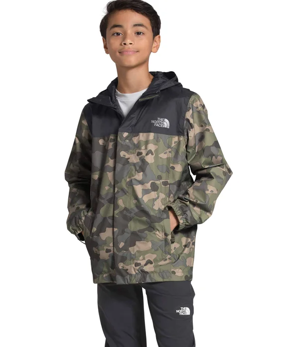 The North Face Resolve Reflective Jacket Burnt Olive Green Ponderosa Print - S