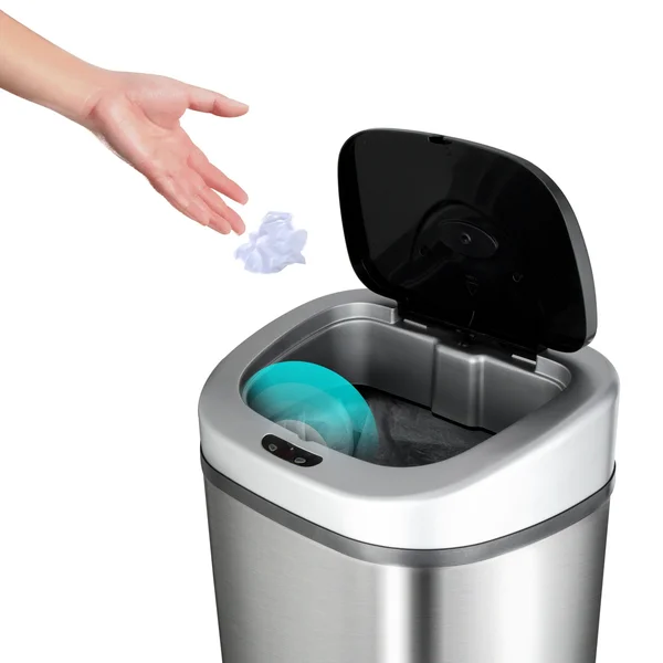 Nine Stars 21.1 Gallon Stainless Steel Motion Sensor Trash Can - Silver