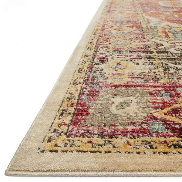 Alexander Home Genova Distressed Medallion Persian Area Rug - Berry/Sunrise 2&6x22 x 4&