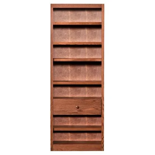 Concepts in Wood Bookcase with Fix Shelf/Drawer, Dry Oak Finish