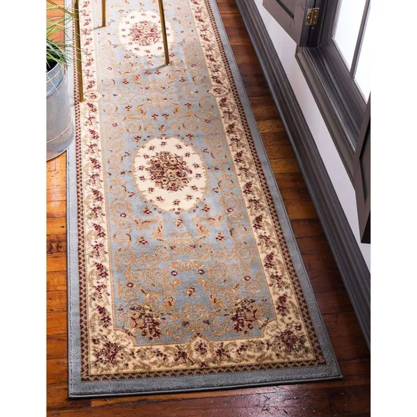 Unique Loom Phillipe Versailles Area Rug - 6& x 6& Round - Light Blue