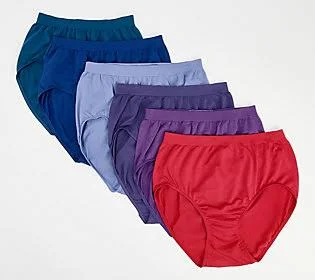 Bali Comfort Revolution Seamless Brief Set of 6 - Size 6/7, Jewel