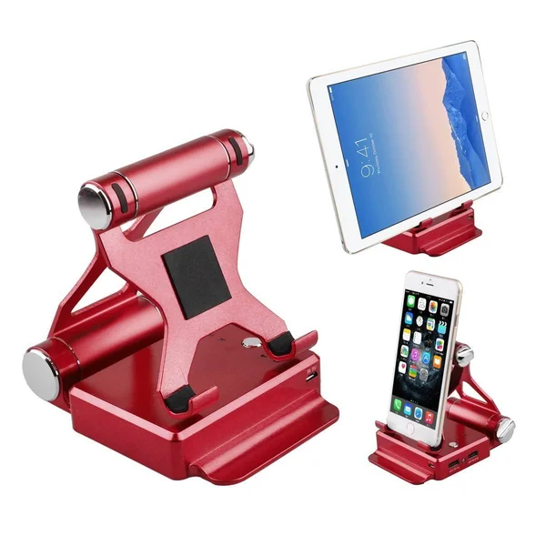Podium Style Stand with Extended Battery Up to 200% for iPad, iPhone and Other Smart Gadgets Gold