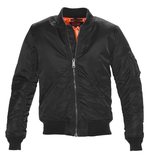 Schott NYC 9628 Men's Nylon Flight Jacket - Black Size XL