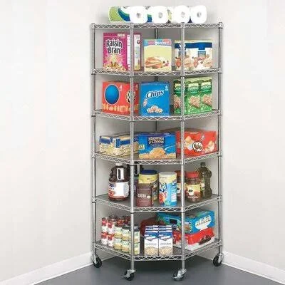 Jonathan 70.87x22 H x 26.77x22 W x 26.77x22 D Wire Shelving Rack Corner Unit Storage Rebrilliant Finish: Silver