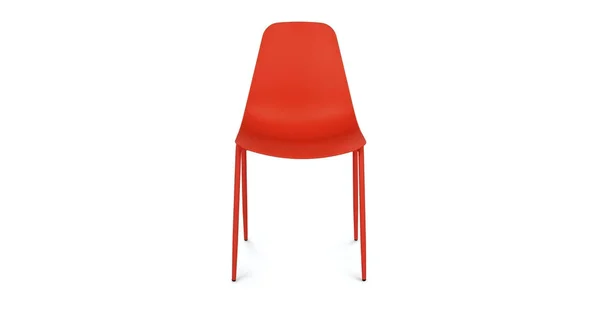 2X Red Accent Dining Chairs, Metal Legs, Article Svelti Modern Furniture