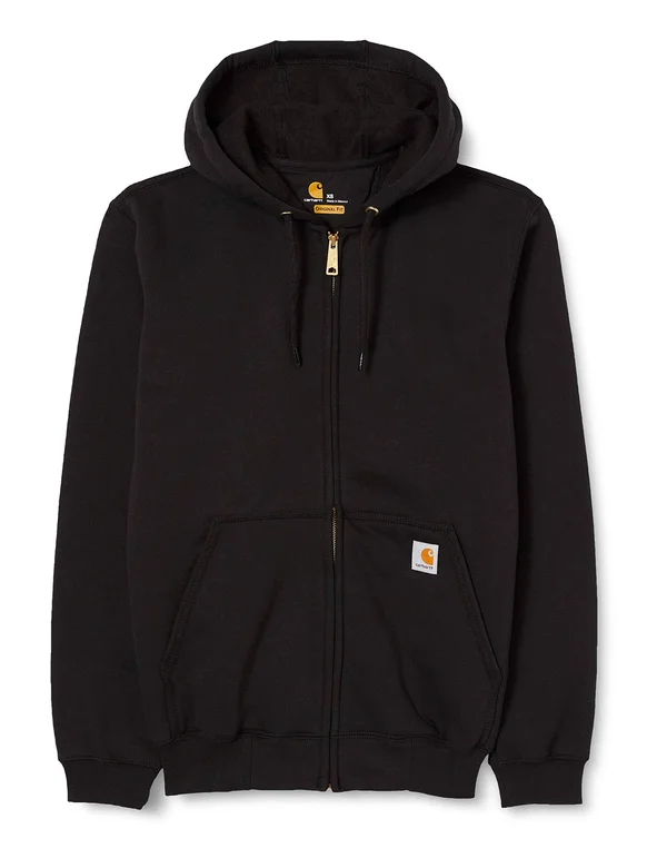 Carhartt Men's Black Midweight Hooded Zip Front Sweatshirt