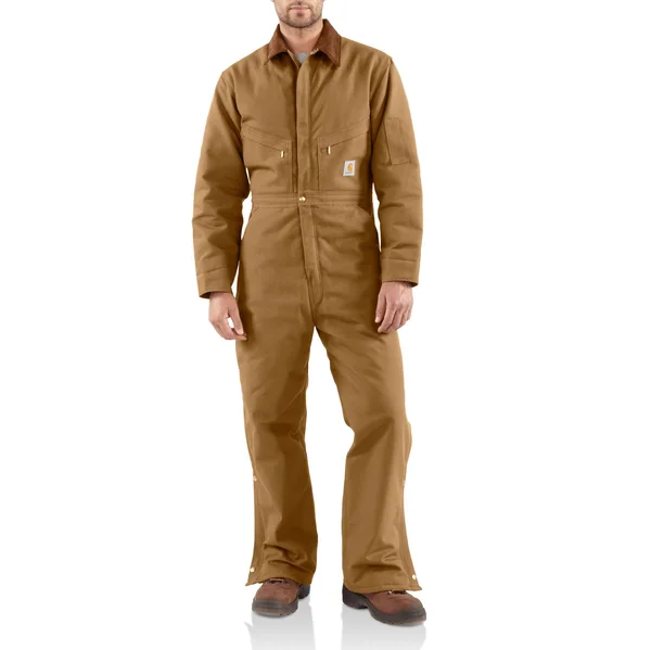 Carhartt Quilt-Lined Duck Coverall - Brown, Size 34