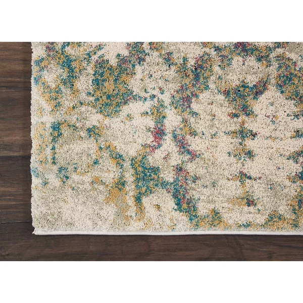 Nourison Fusion FSS12 Cream/Blue Area Rug 9&6x22 x 13&