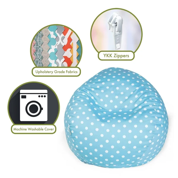 Polka Doot Classic Bean Bag Chair Small/Large, Blue