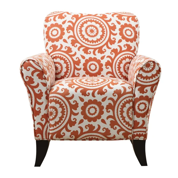 Porch & den Vallejo Orange Spice Medallion Curved Back Arm Chair