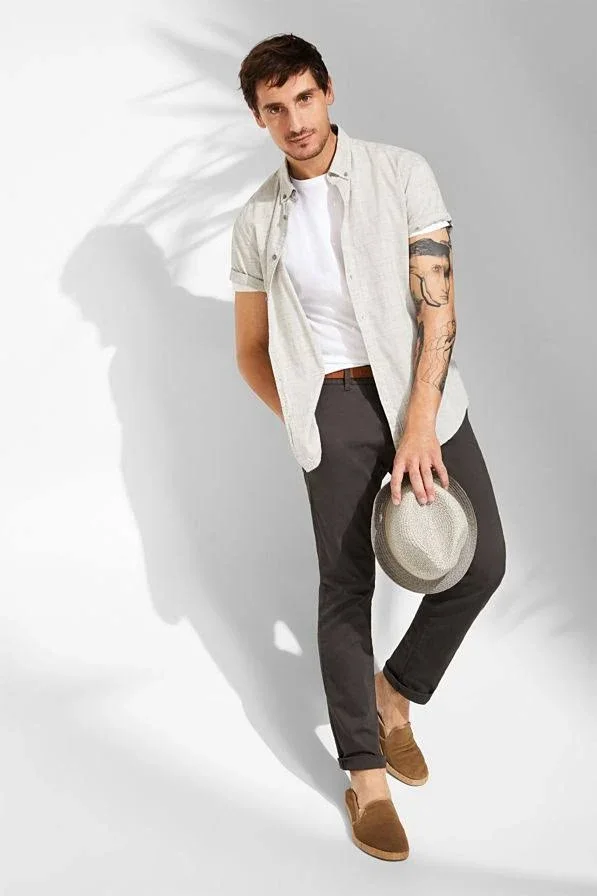 Esprit Organic Cotton Slim Stretch Chinos by Esprit, Grey