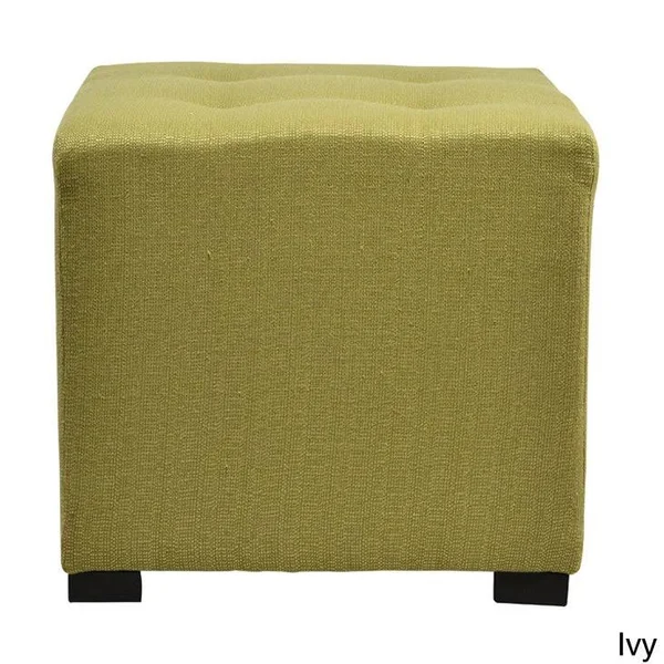 Porch & den Cordoba 4-Button Tufted Square Ottoman - Ivy