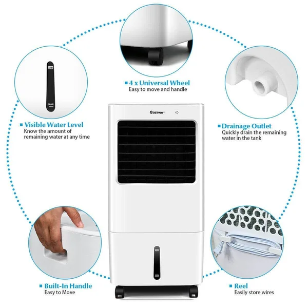 Evaporative Portable Air Cooler Fan w/ Remote Control