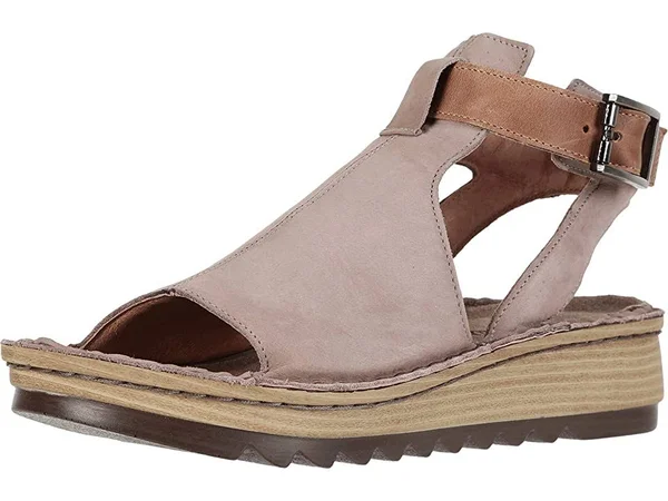Naot Women's Verbena - Stone Nubuck Latte Brown Leather Size: 39 M