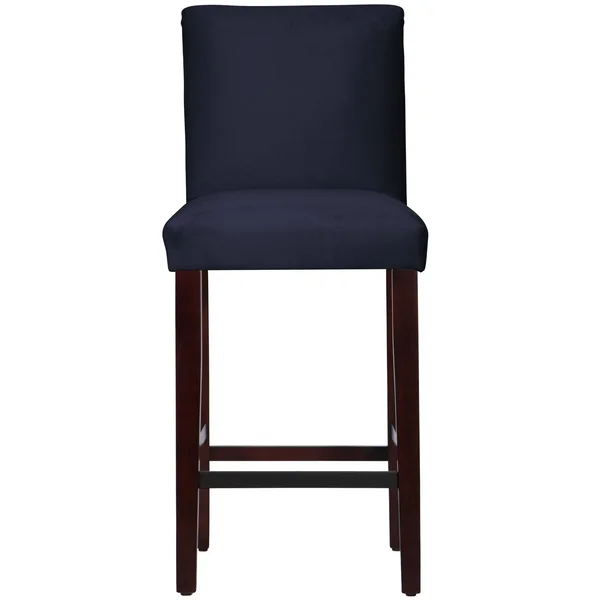 Hendrix Bar Stool with Espresso Legs Navy Velvet - Cloth & Co.