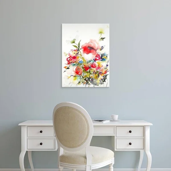 Easy Art Prints Karin Johannesson's 'Summer Garden One' Premium Canvas Art - 24 x 18 - Brazilian Barnwood Frame