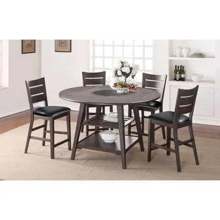 Winners Only Round Counter Height Dining Table with Four 8.5 in. Drop Leaves