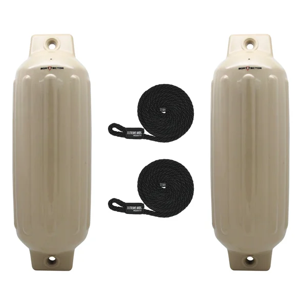 Extreme Max 3006.7566 BoatTector Inflatable Fender Value 2-Pack - 8.5 inch x 27 inch - Sand