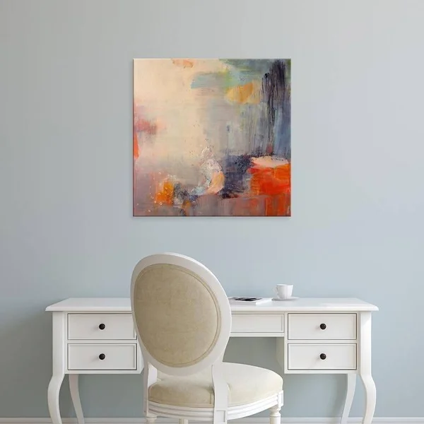 Easy Art Prints Lina Alattar's 'Soft Landings' Premium Canvas Art - 16 x 16 - Modern Black Frame