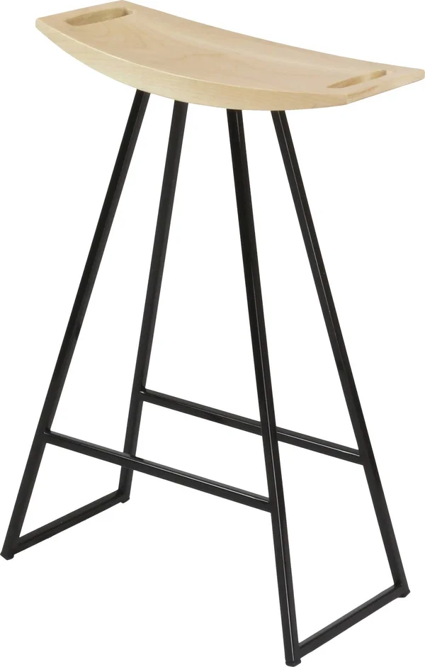 Tronk Design Roberts 24x22 Bar Stool Base Color: Black - Upholstery: Maple