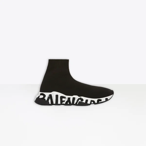 Balenciaga Speed Graffiti Sneaker - Black - High-Top Sneakers
