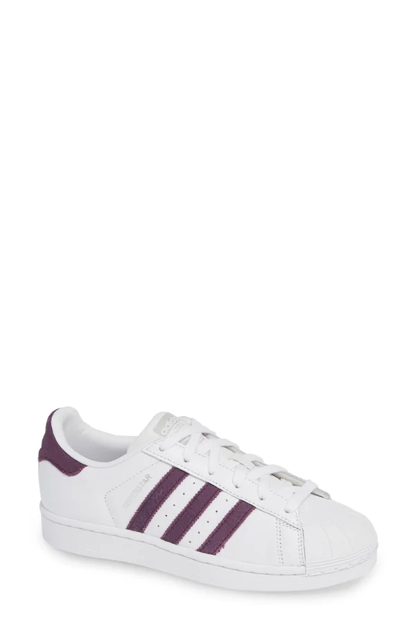 Adidas Superstar Shoes - Women's - Cloud White - Red, Silver - 8