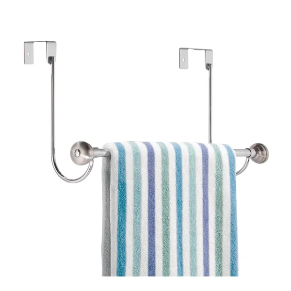Interdesign York Over Shower Door Towel Rack Bar for Bathroom - Chrome/Stainless