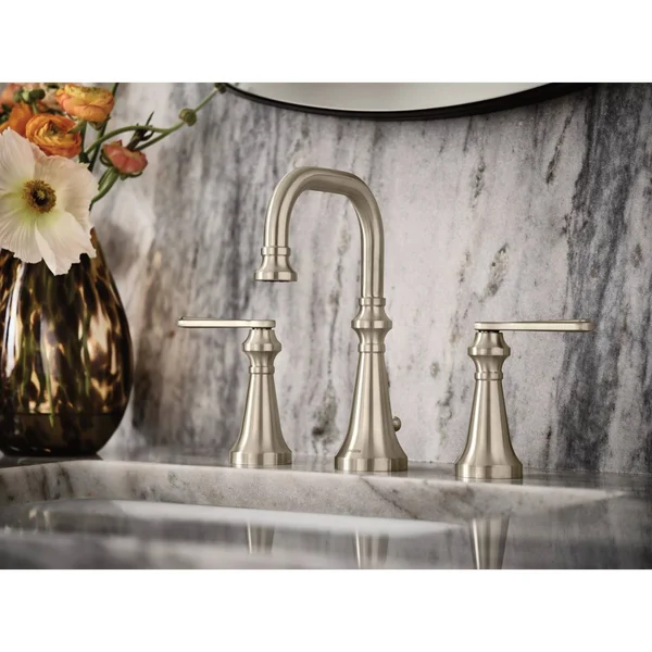 Moen TS44102BG Colinet High-Arc Widespread Bathroom Faucet Finish: Brushed Gold