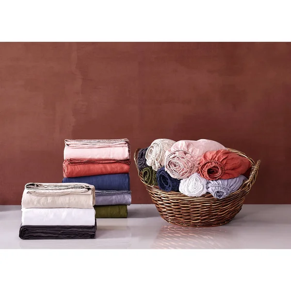 Brooklyn Loom Flax Linen California King Sheet Set - Dusty Rose