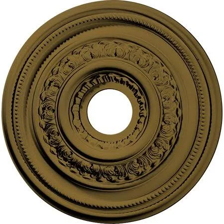 17 5/8x22OD x 3 5/8x22ID x 1 7/8x22P Orleans Ceiling Medallion (Fits Canopies Up to 4 5/8x22), Hand-Painted Gold