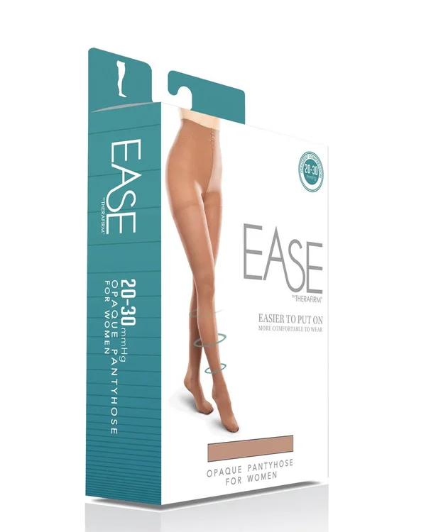 Therafirm Ease Opaque Women's 20-30 mmHg Pantyhose - Medium Long, Coal