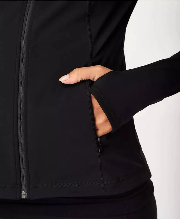 Sweaty Betty Power Workout Zip Through Jacket - Black, Women's Xxs