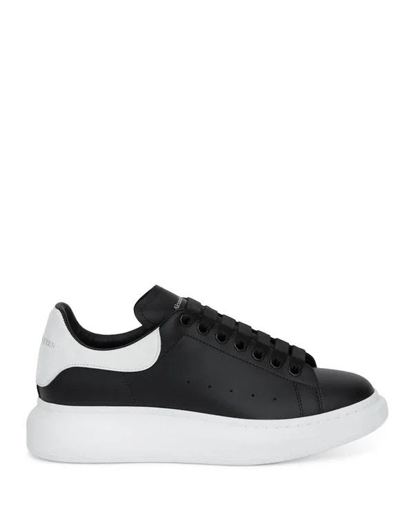 Alexander McQueen Men's Oversized-Sole Leather Sneakers - Black Size 10 M
