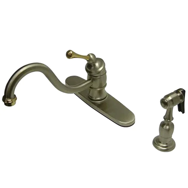 Kingston Brass KB3579BLBS 8x22 Kitchen Faucet, Brushed Nickel/Polished Brass