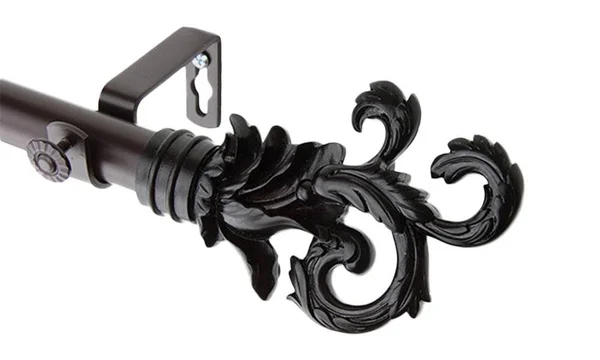 Rod Desyne Plume 1 inch Double Curtain Rod: 28-48 inch Satin Nickel
