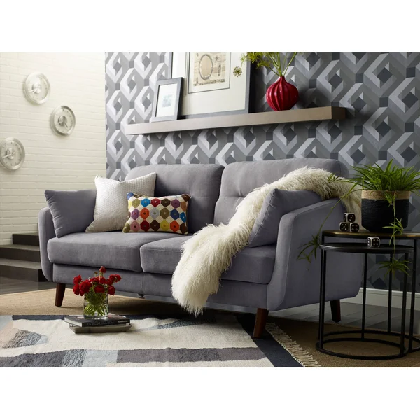 Elle Decor 73x22 Mid-Century Modern Chloe Sofa - Beige