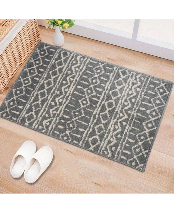 World Rug Gallery Distressed Bohemian Gray 2 ft. x 3 ft. Trellis Rug