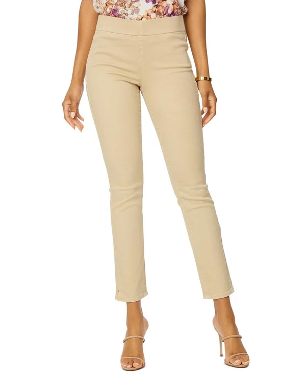 Nydj Women's Skinny Ankle Pull-On Jeans in Petite in Marisol Warm Sand - Size: 10p