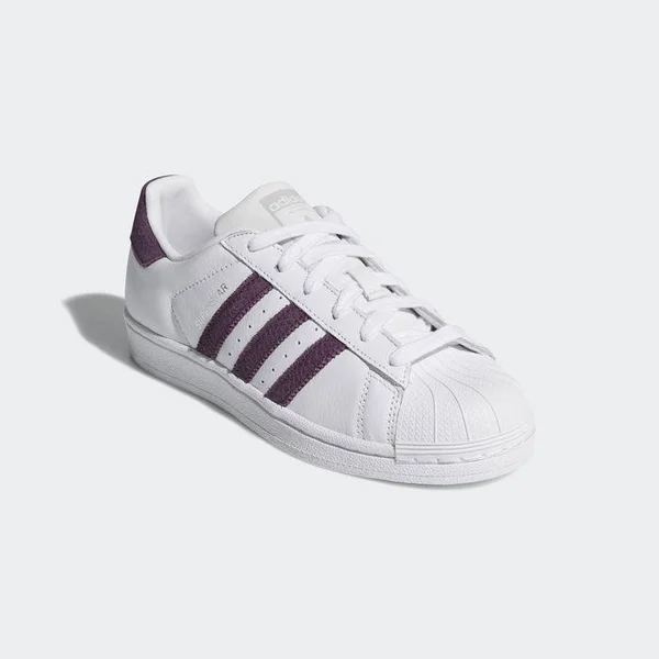 Adidas Superstar Shoes - Women's - Cloud White - Red, Silver - 8