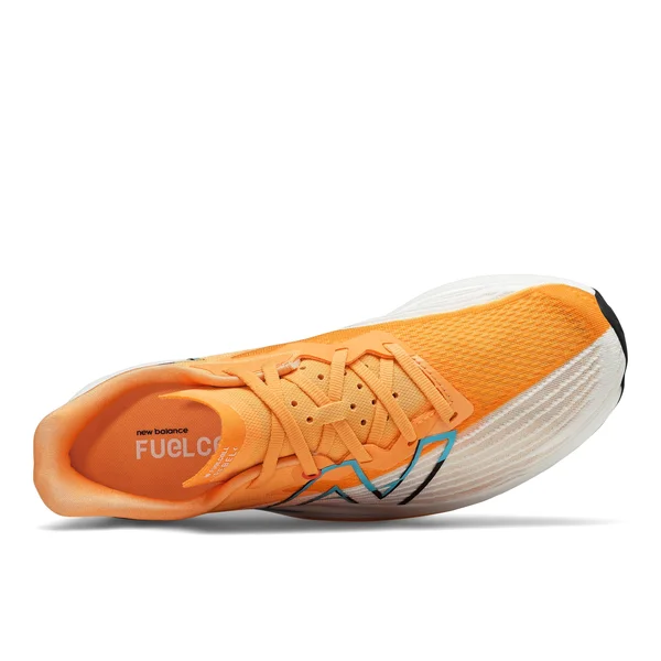 New Balance Men's FuelCell Rebel V2 White with Habanero, 16, D