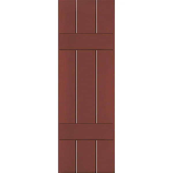 Ekena Millwork 2-Pack 12-in W x 39-in H Country Redwood Board and Batten Wood Western Red Cedar Exterior Shutters - RWB12X039RWW