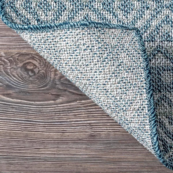nuLOOM Hana Striped Geometric Outdoor Gray 5 ft. x 8 ft. Area Rug