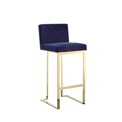 Willa Arlo Interiors Vito Upholstered Bar & Counter Stool Seat Height: Bar Stool (30x22 Seat Height), Color: Gold, Upholster