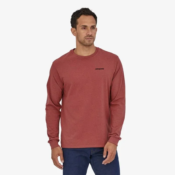 Patagonia Men's Long-Sleeved P-6 Logo Responsibili-Tee Crater Blue - M
