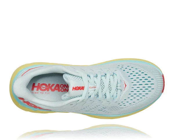 Hoka One One Women's Clifton 7 Running Shoes, Coral/White