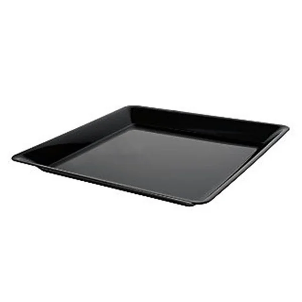 Fineline Settings 3500-BK Black 10.75 x 10.75 Square Tray