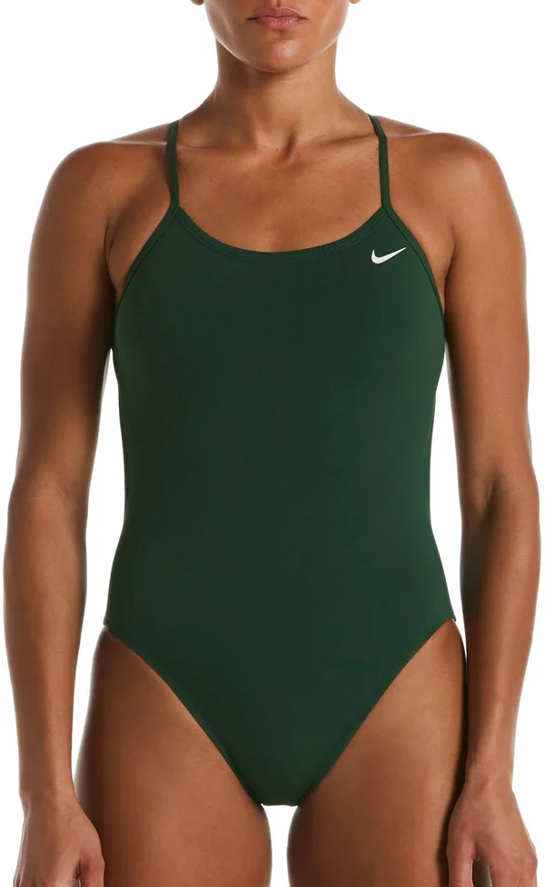 Nike Women's Hydrastrong Solid Cut-Out Back One Piece Swimsuit, Size 34, Gorge Green