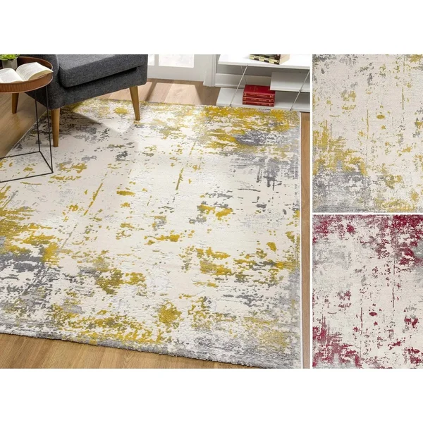 Rug Branch Vogue Modern Abstract Area Rug - 3&9x22 x 5&6x22 - Gold Grey